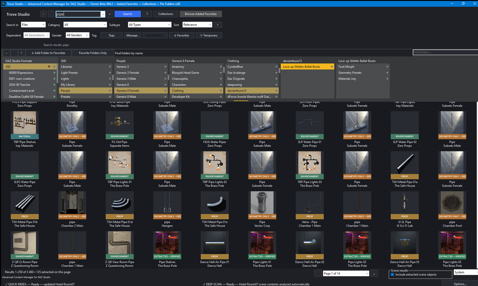 Trove Studio interface — Explore scene contents on your terms.
