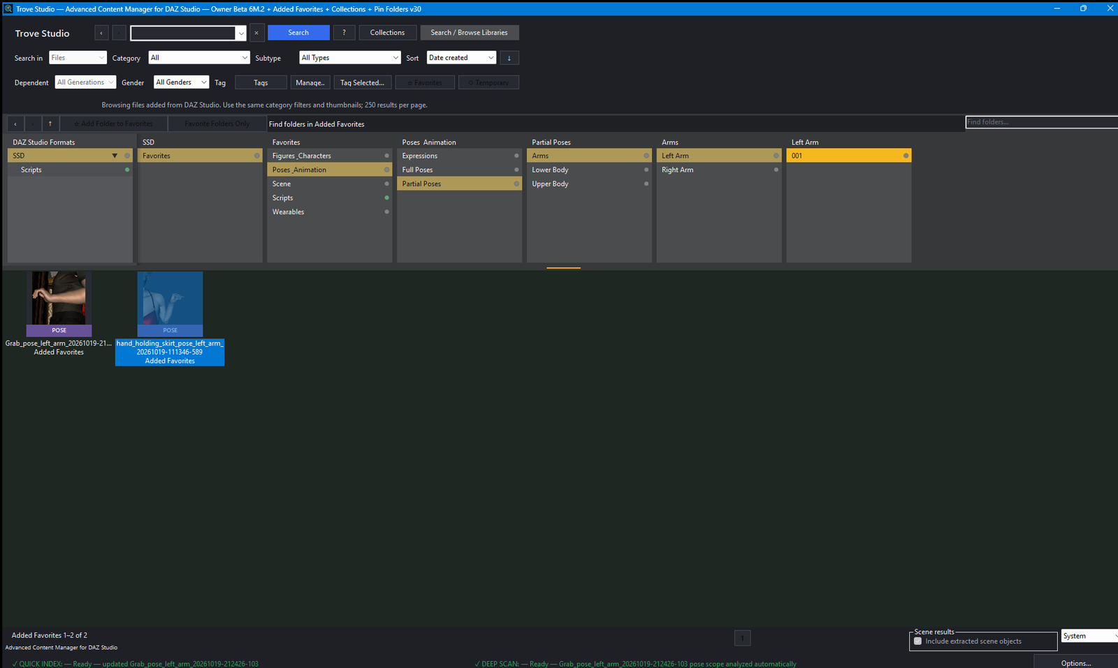 Trove Studio interface — Keep the result while it is right.